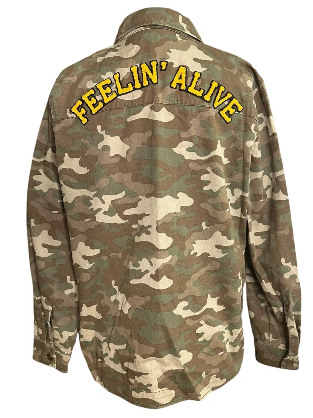 Forever 21 Camouflage Women’s Button Up Jacket with Patches. Size Medium. - Picture 2 of 9